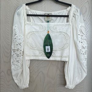 FARM Rio Off White Lace Blouse